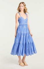 Embroidered Stripe Darcey Dress Endless Blue