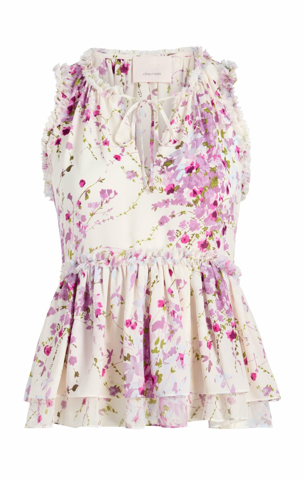 Midsummer Bloom Messina Top Ivory Multi
