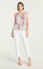 Midsummer Bloom Messina Top Ivory Multi