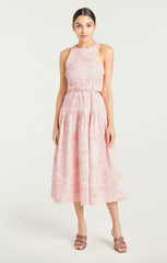 Scenic Toile Zoey Dress White/Cherry Tomato