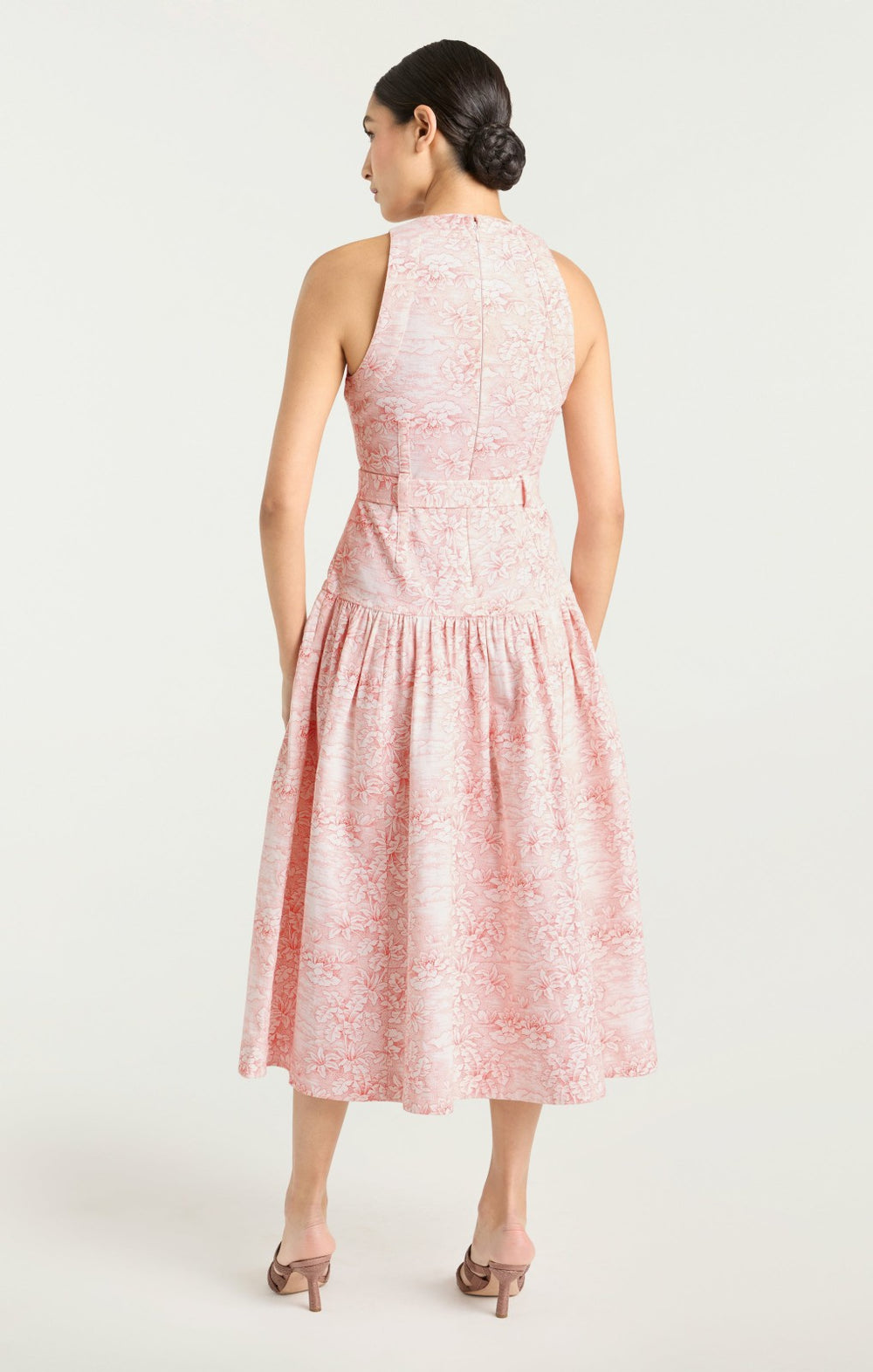 Scenic Toile Zoey Dress White/Cherry Tomato