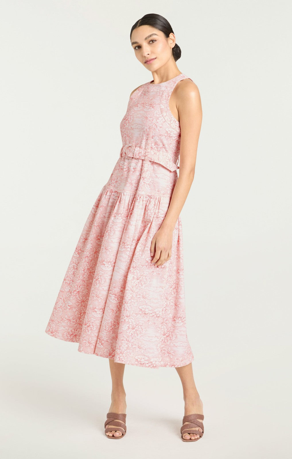 Scenic Toile Zoey Dress White/Cherry Tomato