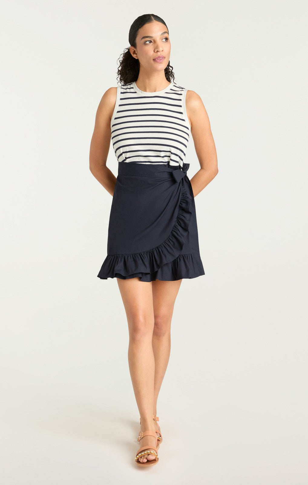 Stripe Mahlia Dress Navy/Navy
