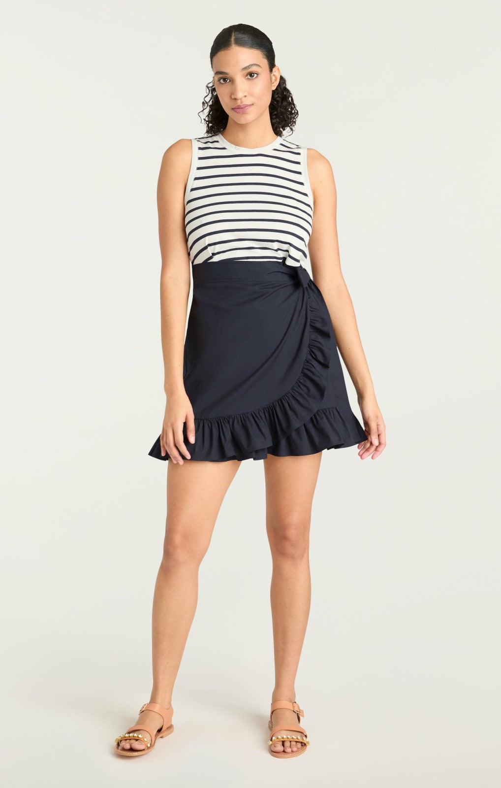 Stripe Mahlia Dress Navy/Navy