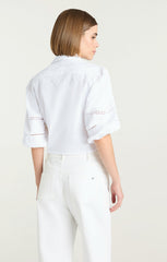 Three Quarter Sleeve Lace Mari White