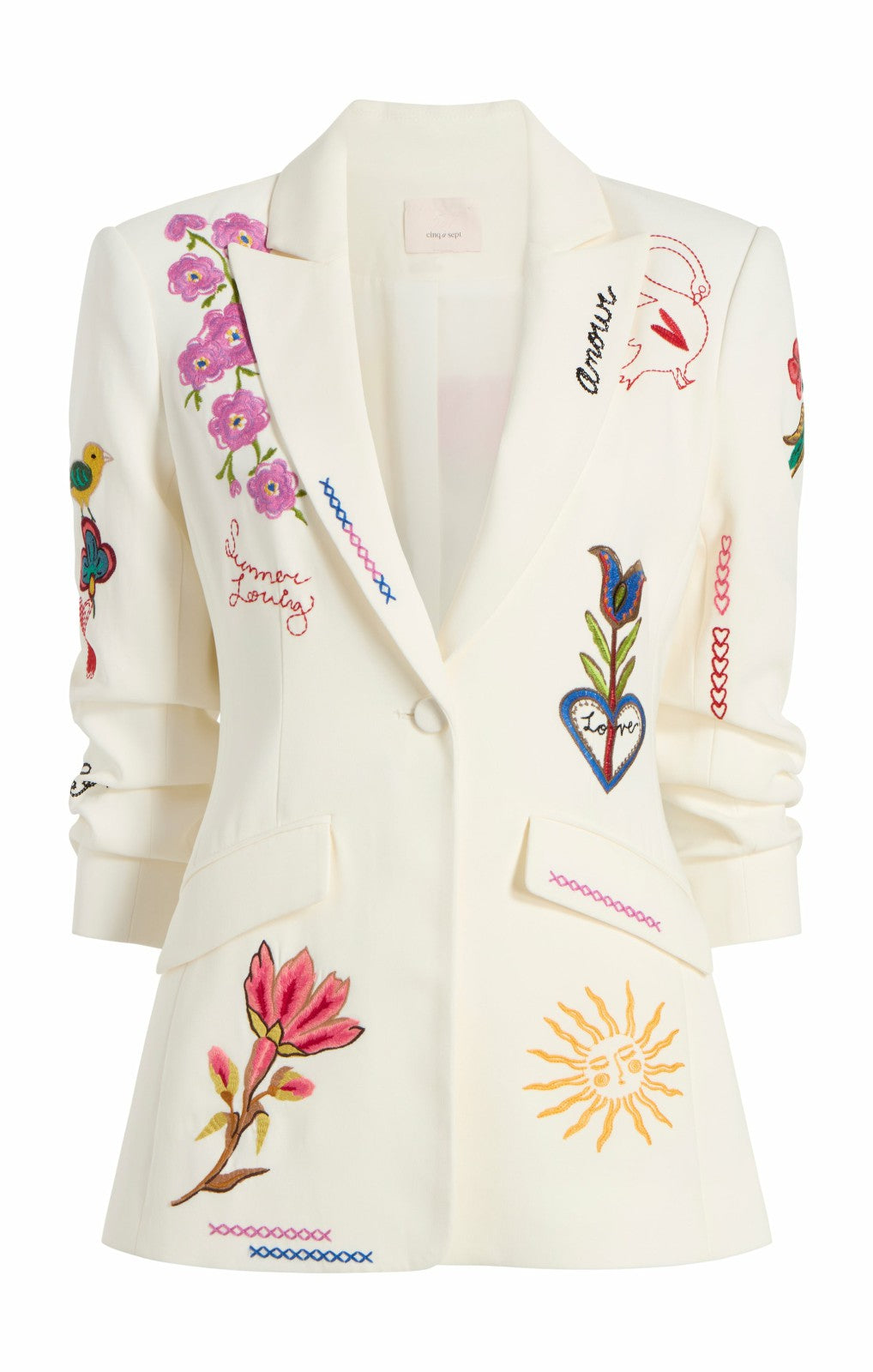 Summer Love Scrunched Cheyenne Blazer Ivory/Multi