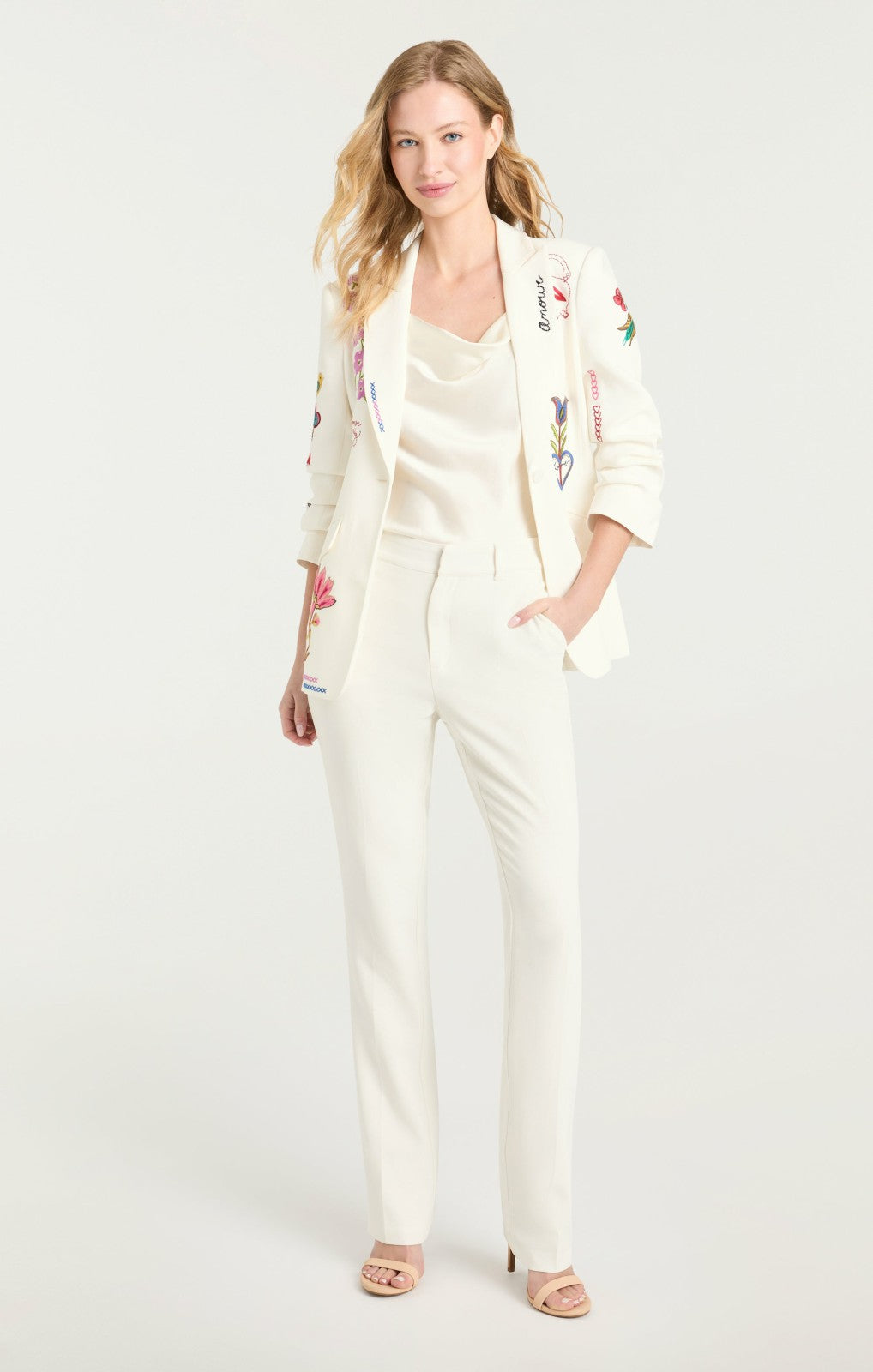Summer Love Scrunched Cheyenne Blazer Ivory/Multi
