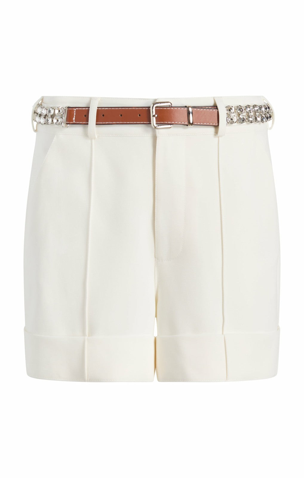 Rhinestone Belt Ester Short Ivory